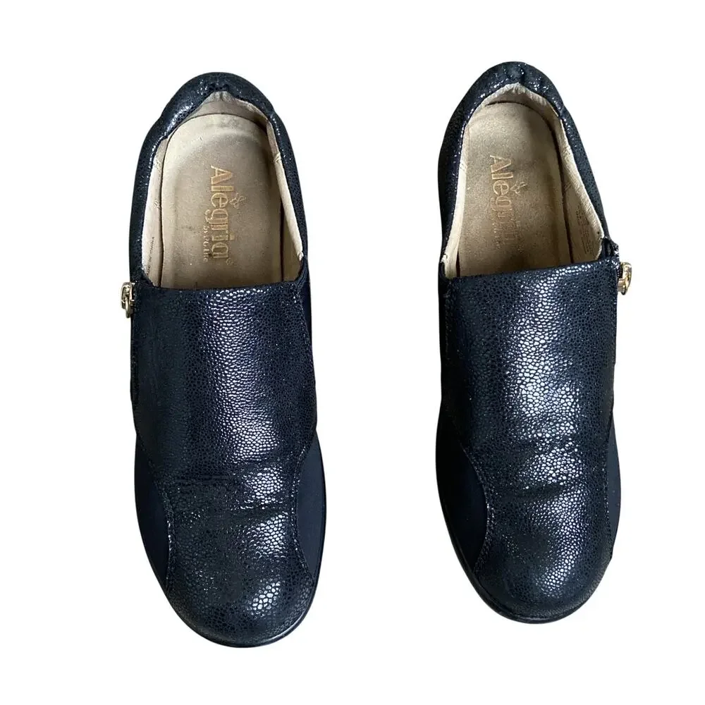 Alegria Hayli Heel Shoe Women Sz 40 EU 9.5 US Black Glitz Now or Never Leather